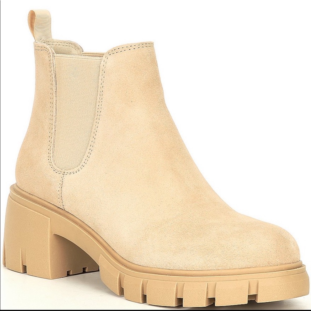 Steve Madden Howler Suede Lugged Block Heel Bootie